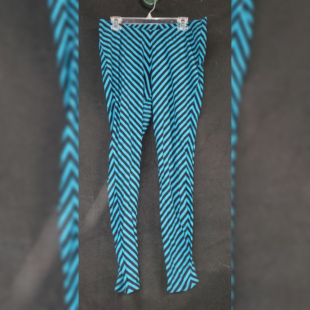 Cheveron Blue And Black Leggings Size 2